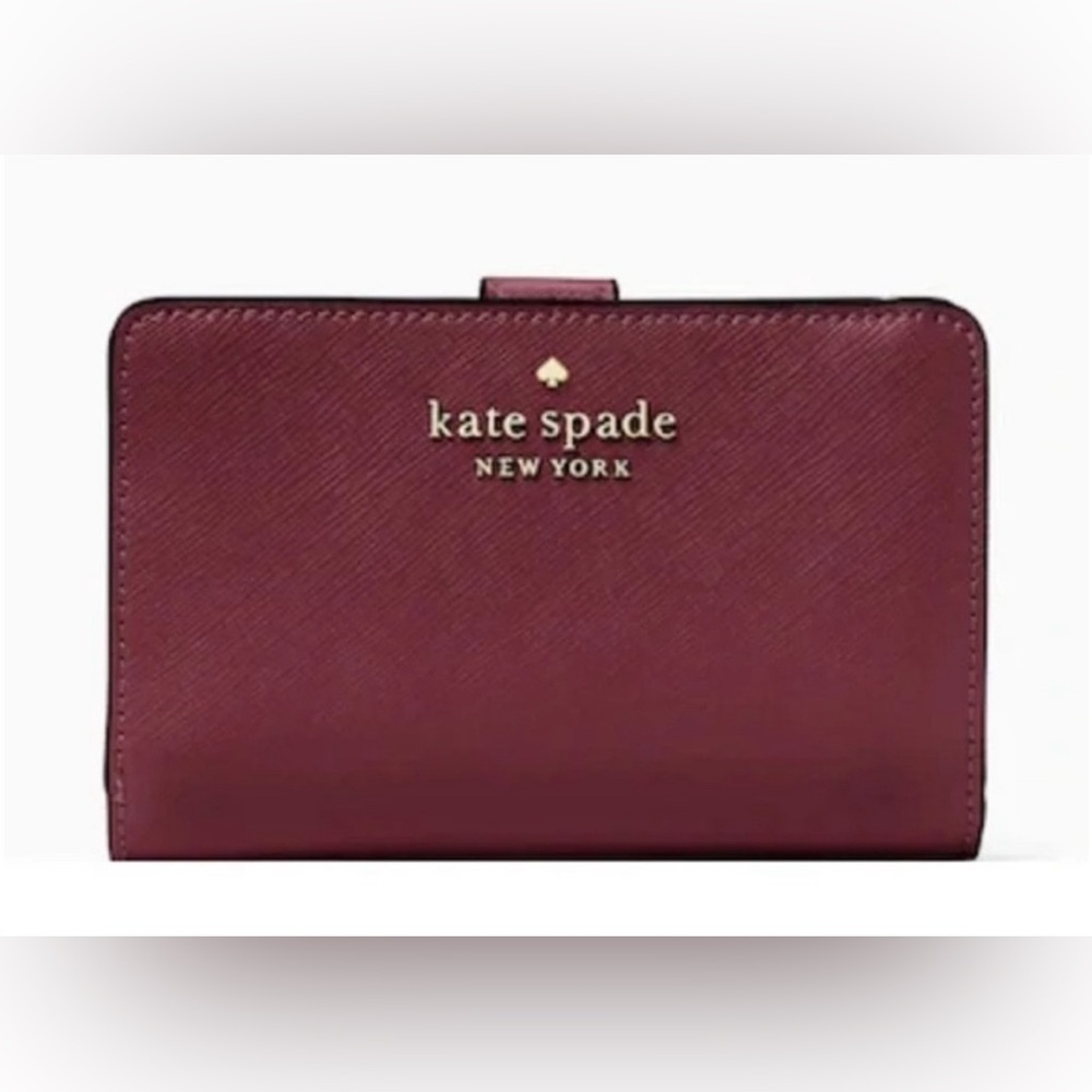 NWT Kate Spade Staci Medium Compartment Bifold Saffiano Leather Wallet - Picture 1 of 5